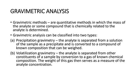 different methods of gravimetric analysis|gravimetric calculations and solutions.